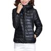 Women Fall Winter Coat Padded Hooded Thick Long Sleeve Warm Solid Color Smooth Slim Fit Zipper Closure Pockets Cardigan Lady Cotton Coat Jacket