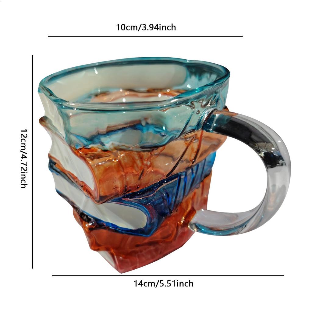 Colorful Book Cup Glass Book Lover Mug Creative Table Decoration Decorative Handcrafted Drink Container for Teacher Literature