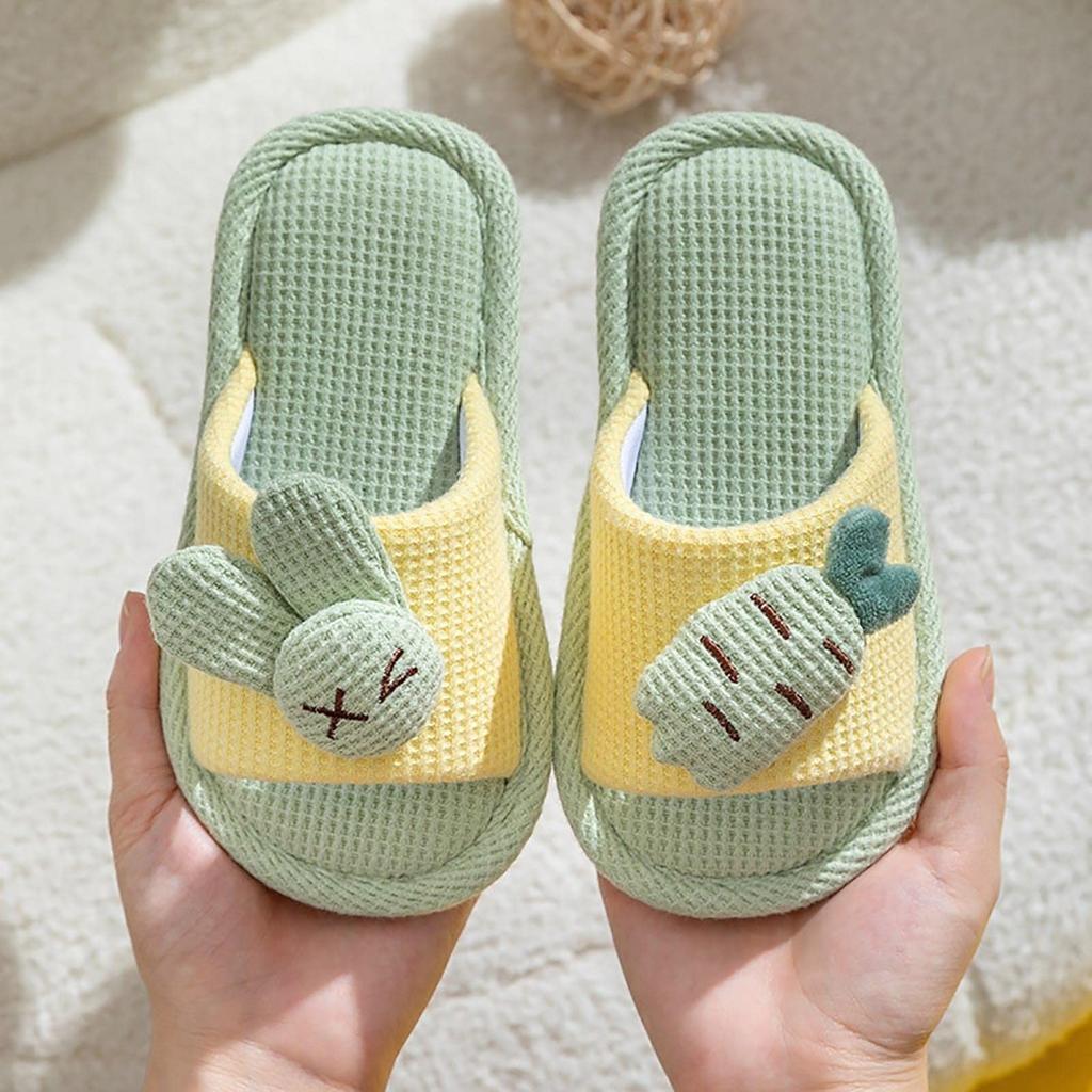 Children's Summer Home Silent Carrot Cartoon Cotton And Hemp Slippers
