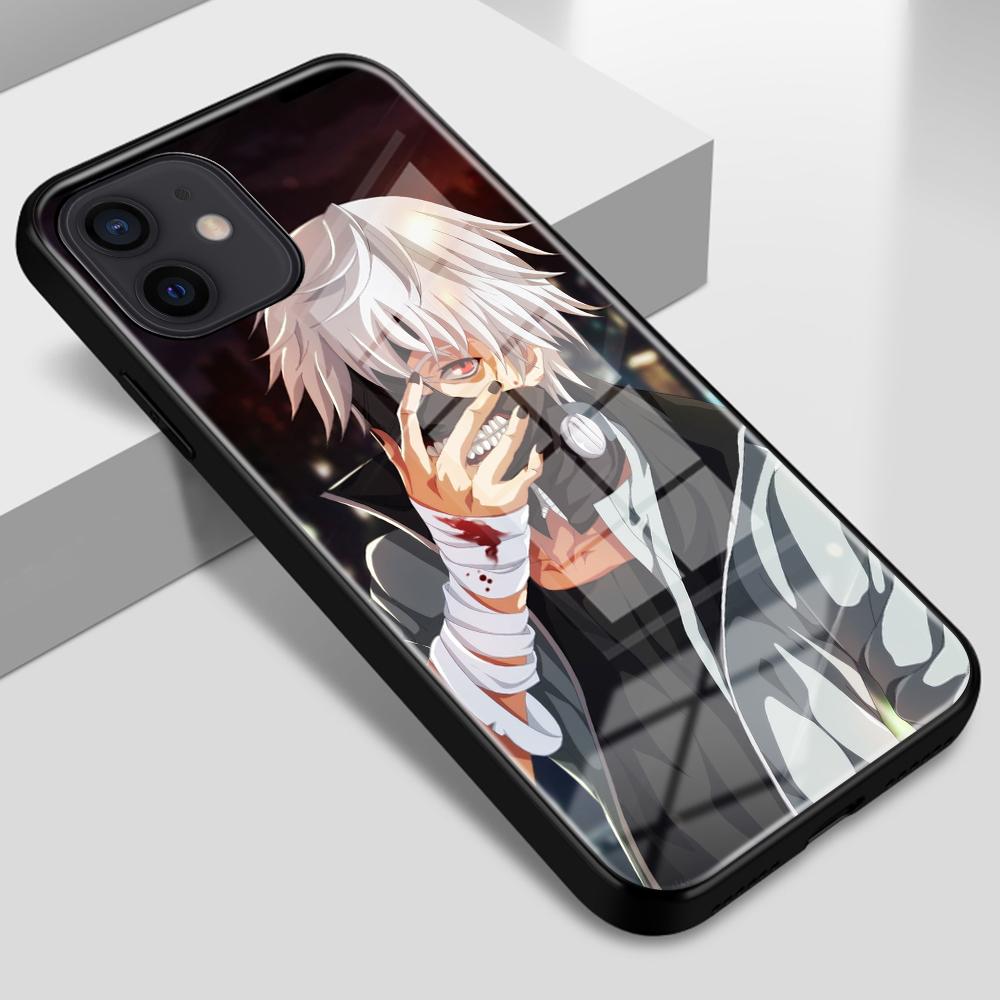 Для iPhone 6 6S 7 8 14 Plus X XR XS 11 12 13 14 Pro Max SE2020 чехол из закаленного стекла с защитой от падения в стиле аниме «Токийский гуль»