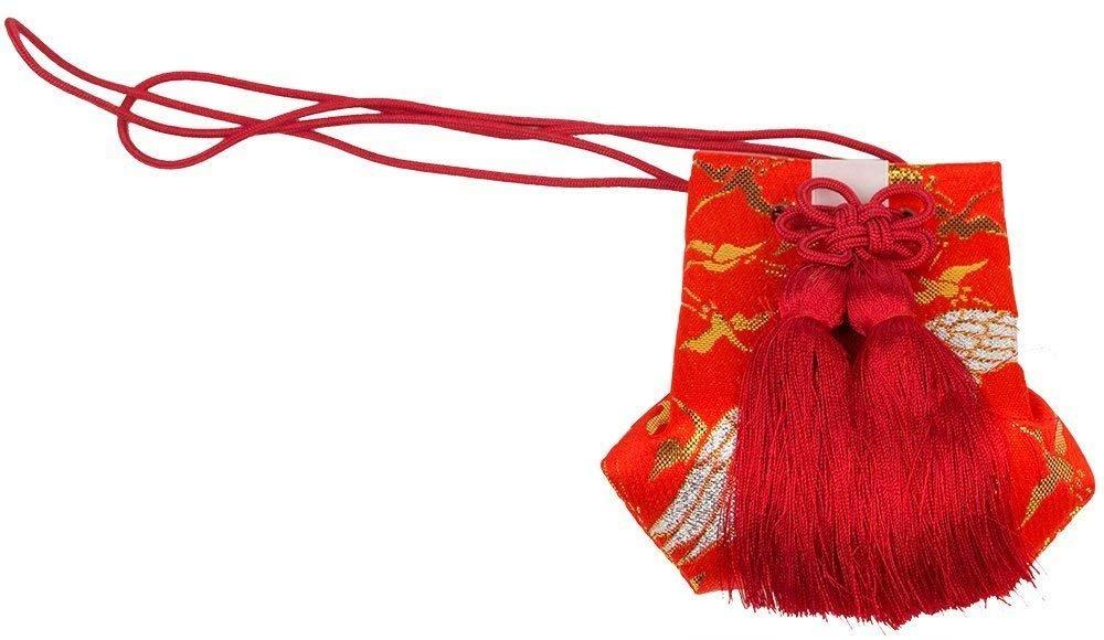 KYOETSU Посещение храма Набор еды и слюнявчика, Набор из 4 предметов (Шляпа, Нагрудник, Веер и Амулет) для мальчиков и девочек (розовый)