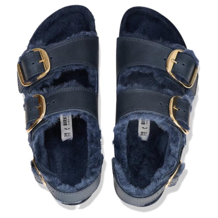 Birkenstock Сандалии на одной лямке из коровьей кожи, женские, на плоской подошве, синие 1028027
