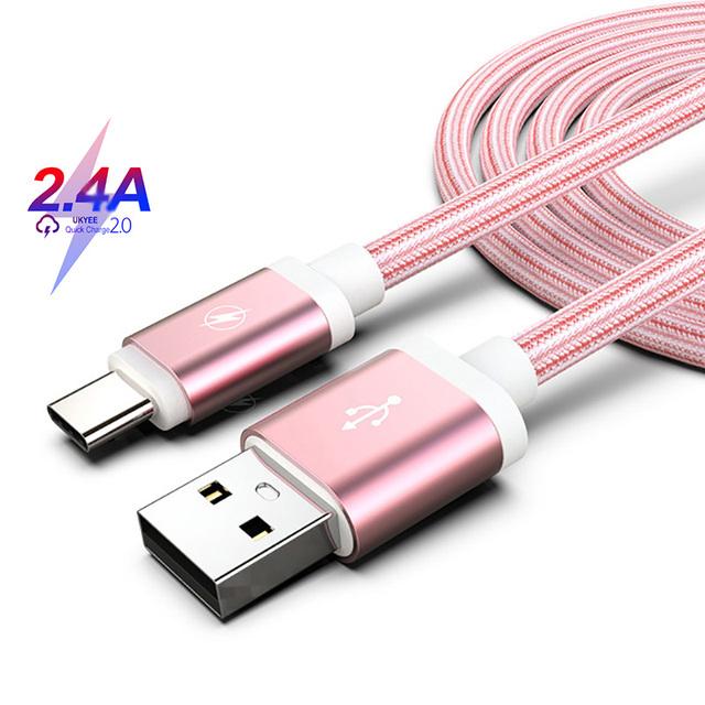 Кабель Type-C для быстрой зарядки, нейлоновая оплетка, зарядное устройство USB C для Samsung S8 S9 S10 Plus для Xiaomi Redmi Note 7 8 Pro