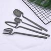 Creative Fashion Black Matte Cutlery Set Stainless Steel Dinnerware Set Knife Fruit Fork Spoon Dinner Set Kitchen Flatware Tableware Set