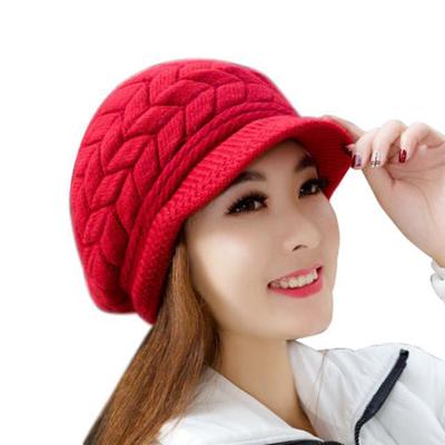 Модная женская шапка, зимние вязаные шапки Skullies, шапка с кроликом WR