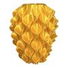 3D Printed Red Gold Flower Vase Sculptural Wave Geometric Textured Decorative