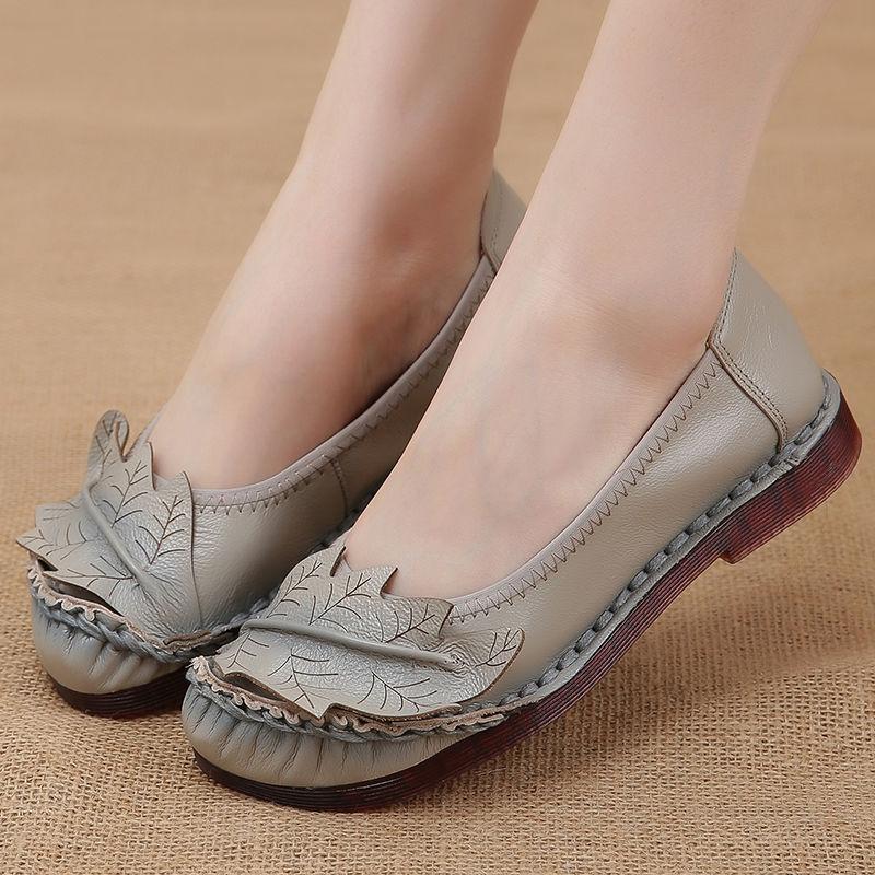 Красные дизайнерские туфли Mom Shallow Loafers 2024 Oxford Flats из натуральной кожи Мокасины Женские туфли для женщин Комфортные лоферы на плоской подошве