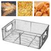 Прямоугольная корзина-дуршлаг для жарки и слива овощей и фруктов дома или на барбекю.