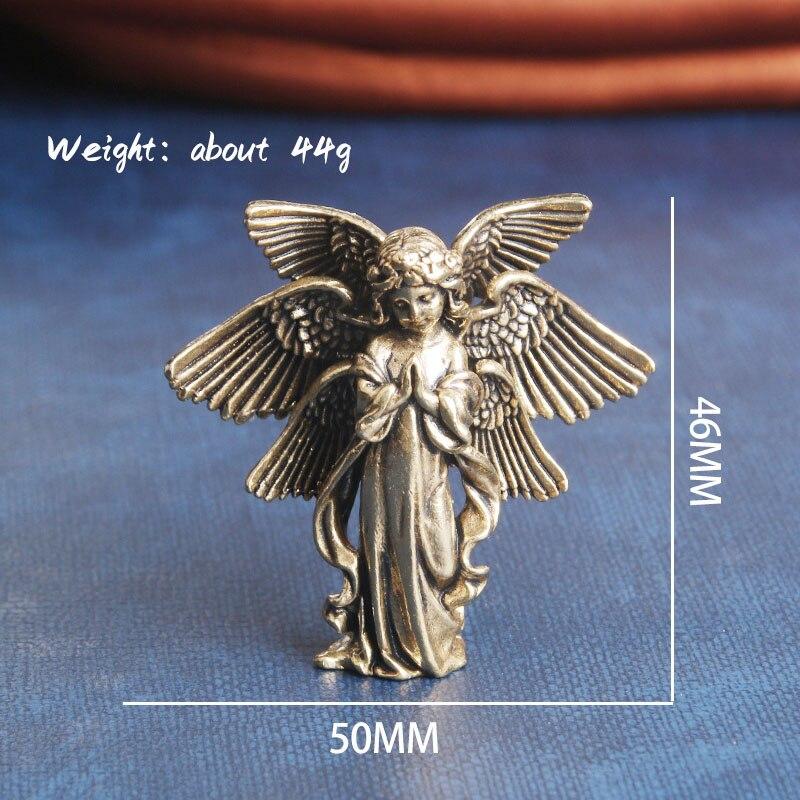 Медный шестикрылый ангел, Бог любви, статуя Купидона, маленькие украшения, латунные фигурки ангелов, настольные украшения, аксессуары для домашнего декора