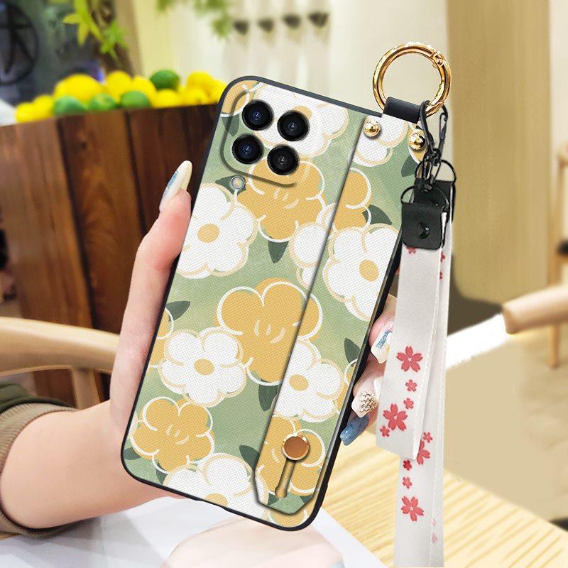 Kickstand Durable Phone Case For Samsung Galaxy M33 5G Global/SM-M336B/DS Anti-dust Oil Painting Flower Fashion Design
