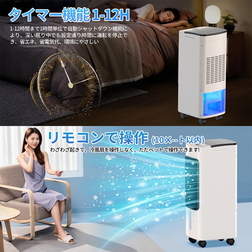 Tophappy Охладитель воздуха в 2025 году 6 л Большая емкость 3 уровня мощного воздуха Влево и вправо Вверх и вниз 3 уровня 3 Таймер Отрицательный ион Ледяная энергия Тепло