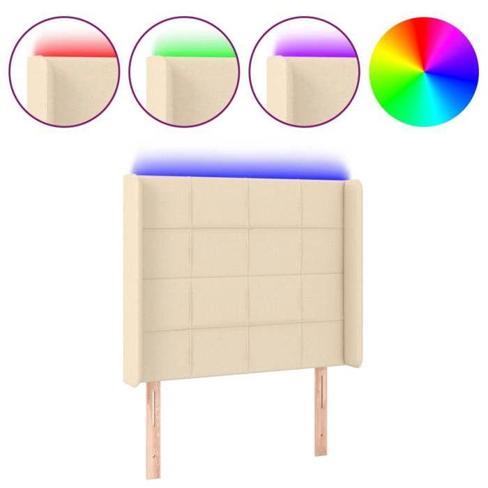 VidaXL LED Headboard Bedroom Furniture Single Bed Accessory Headboard Bed Frame Interior Cream 3124027