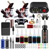 PHOENIXY Two Tattoo Machine Kit, блок питания для татуировки, ручки, иглы, перманентные чернила для татуировки, полный набор для боди-арта, стартовый набор