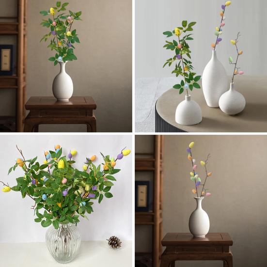 1 шт./2 шт., растение для пасхальных яиц, простое в уходе, декоративные пластиковые полезные пасхальные искусственные листья, ветка с красочными яйцами, декор для дома