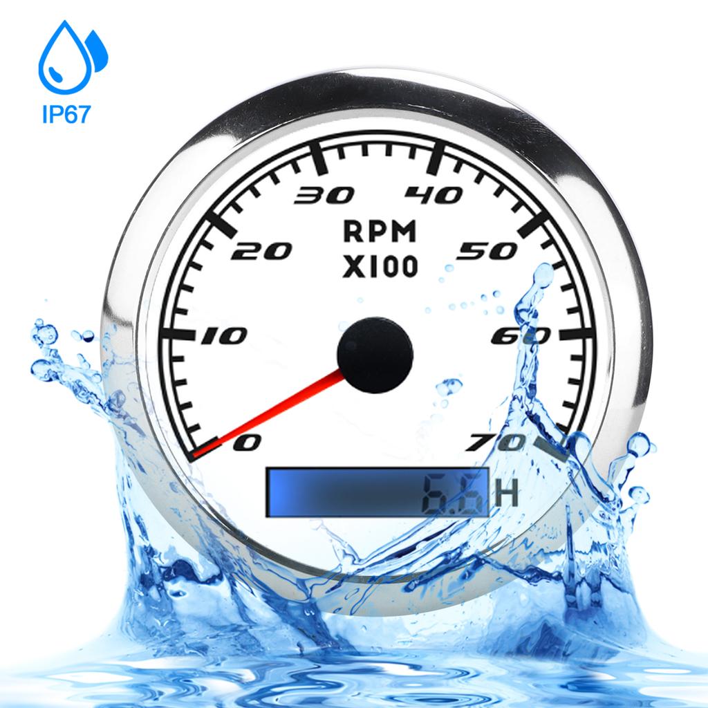Pointer Tachometer Waterproof Marine Accessory   for Automobiles Boats Yacht RV 9‑32V