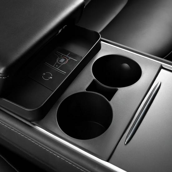 Center Console Cup Holder Insert Waterproof Car Modification Accessories Silicone Drink Cup Stopper Slot Slip Limiter Mat for Tesla Model 3/Y
