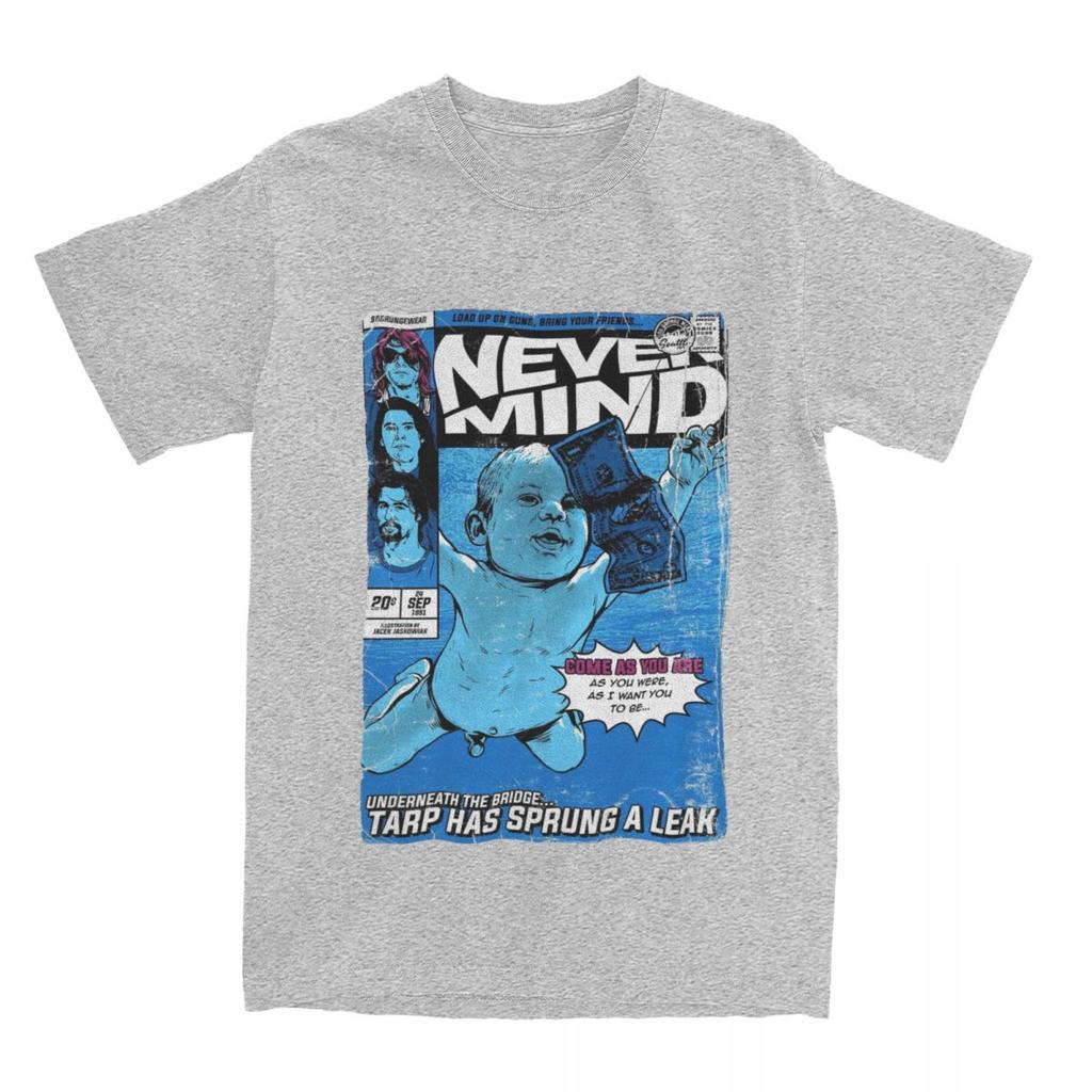 Funny Kurt Cobain Nevermind Album T Shirt Unisex Womens Pure Cotton Tees Shirt Summer Clothing