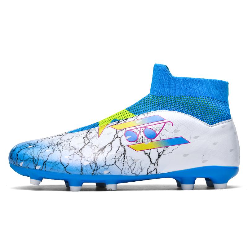 35-45Унисекс футбольные бутсы Молодежные футбольные бутсы большого размера Резиновая мягкая подошва с длинными ногтями AG Профессиональные тренировочные футбольные бутсы с искусственным газоном