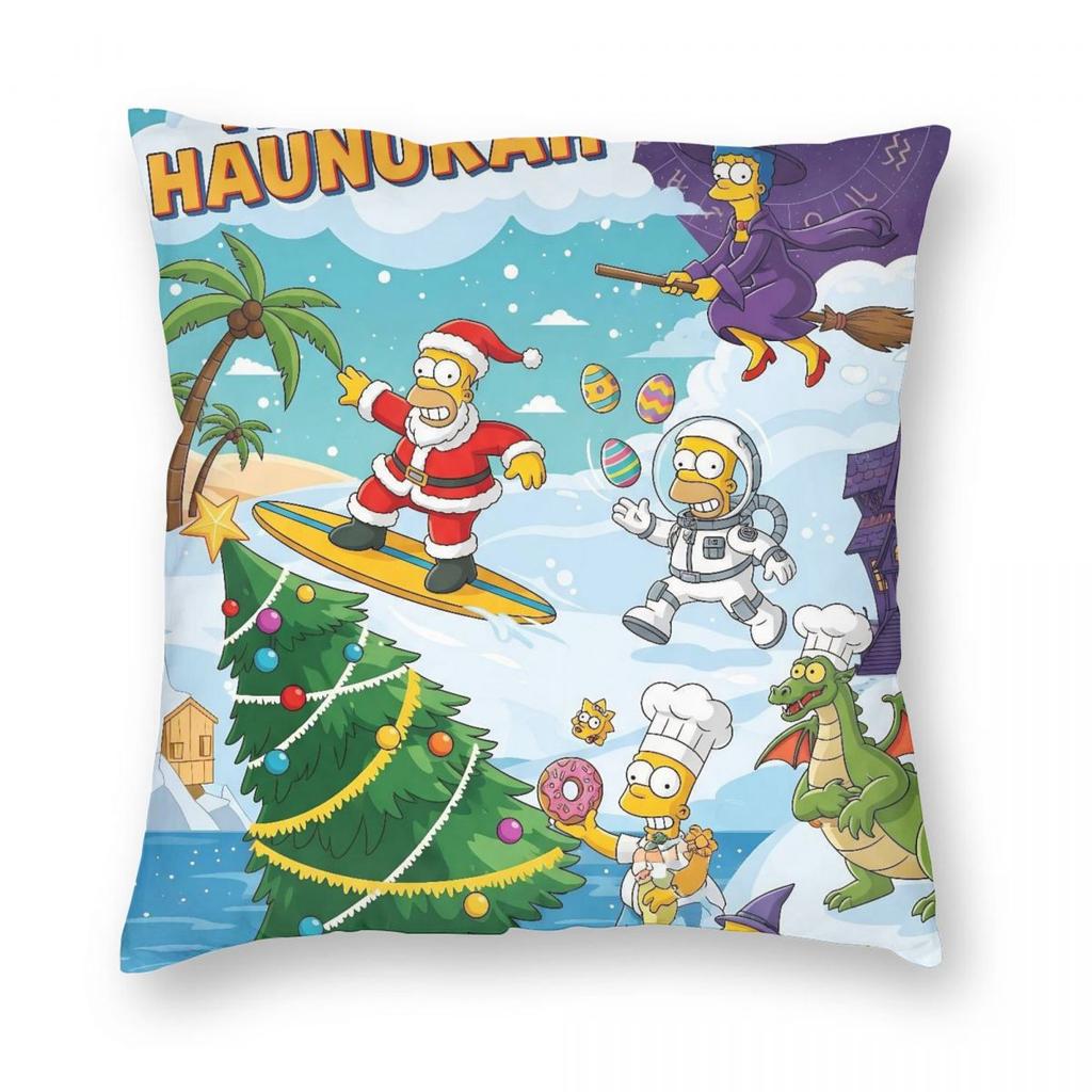 The Simpsons Cartoon Pillowcase Printing Polyester Cushion Cover Decoration Halloween Pillow Case Cover Seater Zipper cm
