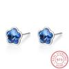 Серьги-гвоздики Lekani Crystals для женщин, серьги-цветы, бижутерия из стерлингового серебра S925, шикарные, сексуальные