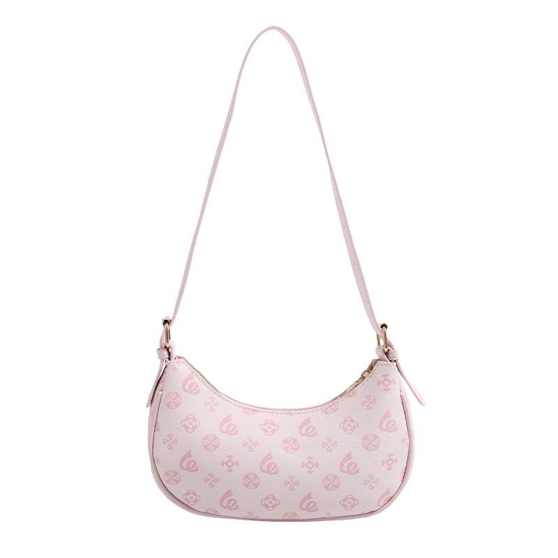 New Fashion Moon Shape Print Ladies Underarm Purse, Chic All-Match Multiway Top Handle Shoulder Bag For Daily Outfit