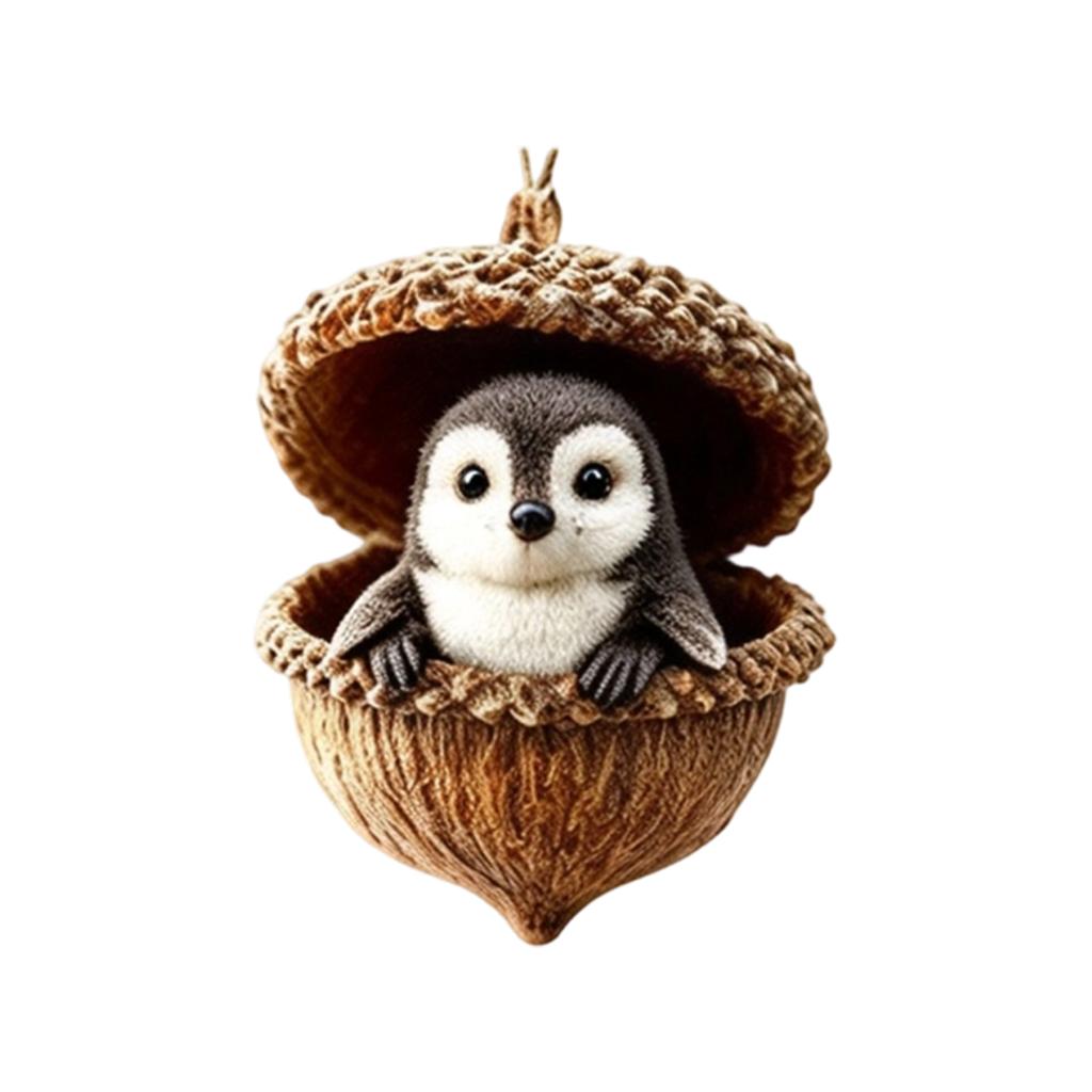 2D Acrylic Charm with Sleeping Animal Design, Decorative Pendant for Bags and Keys