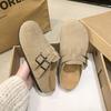 Модная женская обувь 2025 Модные однотонные шлепанцы с пряжкой баотоу Горячая распродажа Женские уличные повседневные удобные шлепанцы на плоской подошве
