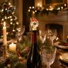 Wine Preserver for Christmas Dinner Theme Stopper, Santa Snowman Garland Pattern, Zinc Alloy Festive Bottle Insert with Silicone Sealing Ring,