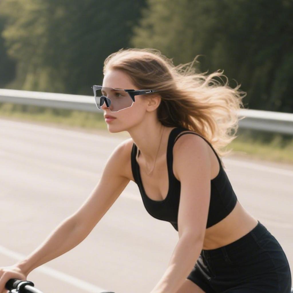 Photochromic Sunglasses Photochromic Polarized Sports Sunglasses UV400 Protection Sports Eyewear Safety Windproof Driving