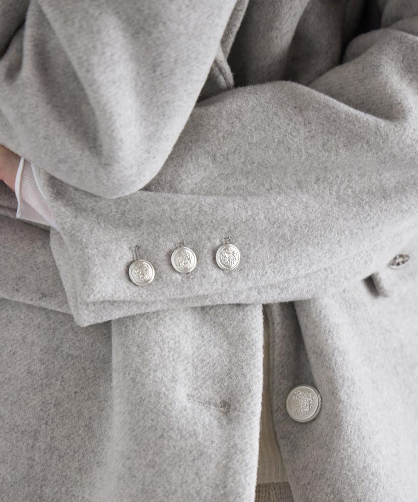Londonda Oversized Fit Pendant Single Wool Jacket, Moon Gray