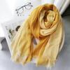 Scarf Autumn and Winter New Japanese Korean Striped Pure Color Cotton Linen Scarves for Women Muslim