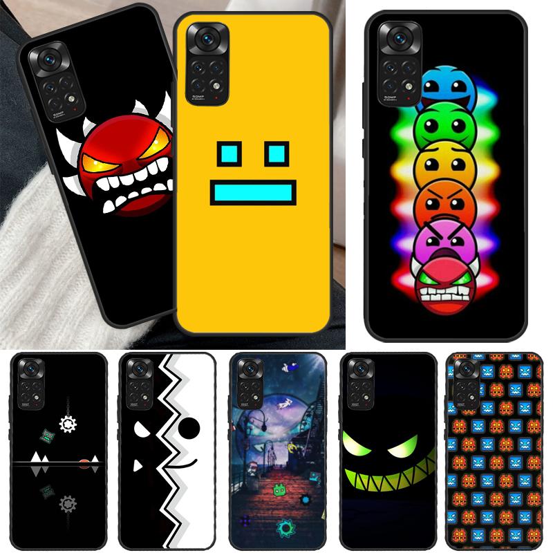 Чехол Geometry Dash для Xiaomi Redmi Note 11 10 Pro 8 9 9S 10S 11S 9A 9C 10A 10C K40 K50 Игровой чехол