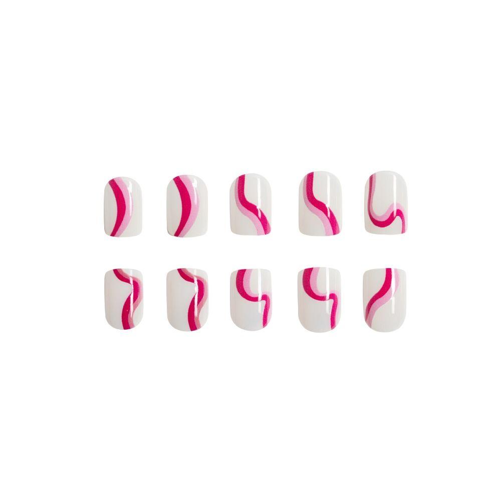 Короткие квадратные накладные ногти френч пресс на ногтях модные советы по маникюру для женщин и девочек