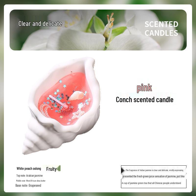 Seashell Scented Candle: Handmade Birthday Souvenir, Bedroom Ornament with Long-lasting Home Fragrance.