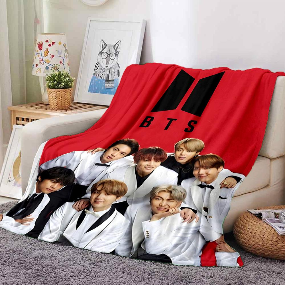 1 шт. Фланелевое одеяло BTS Fashion Icon, супермягкое, милое, для комфорта, для путешествий, постельное белье, диван, диван-кровать Y72326