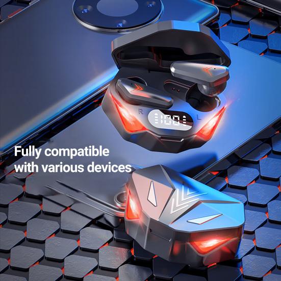 Беспроводные наушники-вкладыши с высоким качеством звука Mega Bass RGB, дышащий светильник, Bluetooth-совместимый, мини-стереоигры 5.1