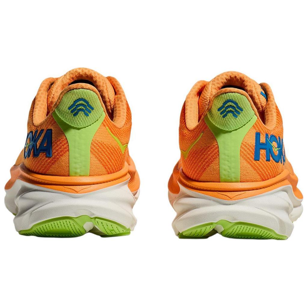 HOKA Clifton 9 2E Wide Solar Flare Lettuce Men Sneakers Orange 1132210-SLRL