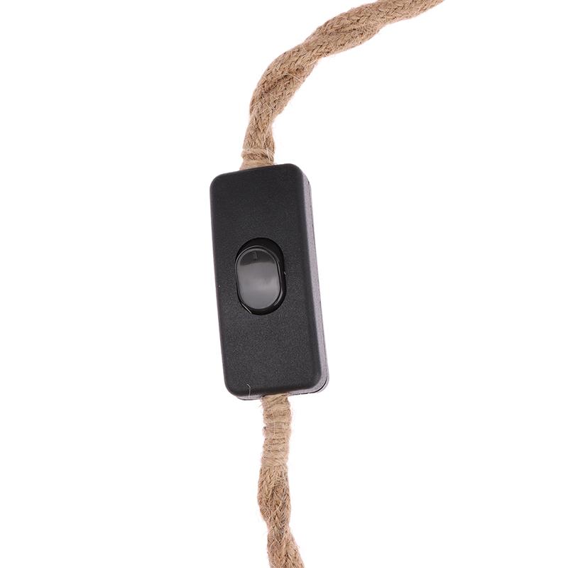 Европейская вилка скрученный пеньковый шнур питания ретро E27 цоколь лампы кабель 1,8 метра шнур выключатель для настенного светильника декор