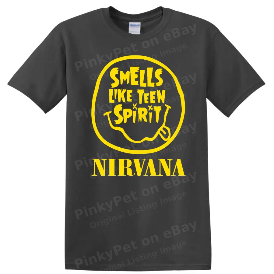Футболка Smells Like Teen Spirit Винтажная Ретро Музыкальная Графическая Футболка