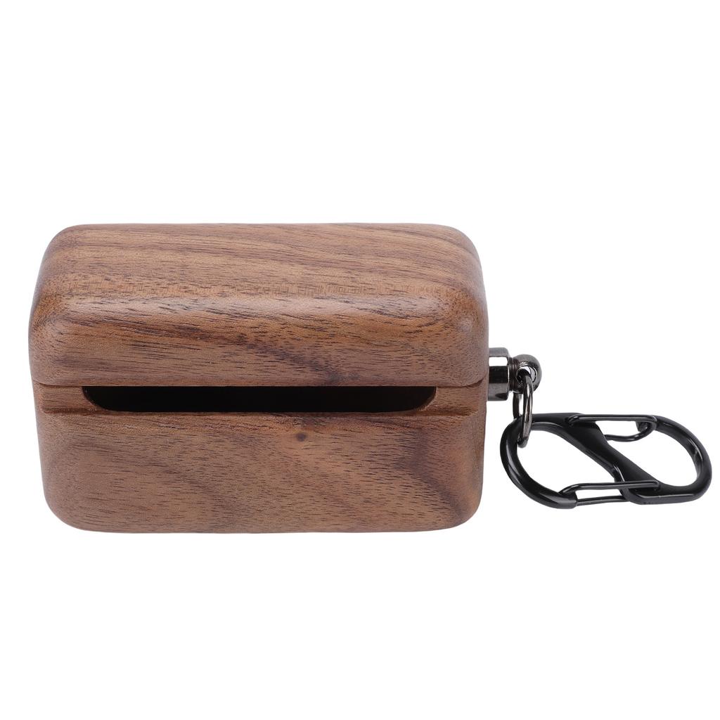 Earbud Case Cover Fit for     II Wireless   Earbud Drop Proof   Polished Wood Protective Cover