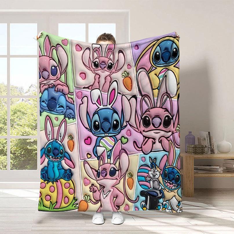 Stitch Cartoon Blanket Cute Stitch Plush Blanket Four Seasons Blanket