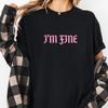 Plus Size Summer Womens Retro Gothic Font Pink Letter TShirt Cotton Breathable Stylish Versatile Street Style Oversized