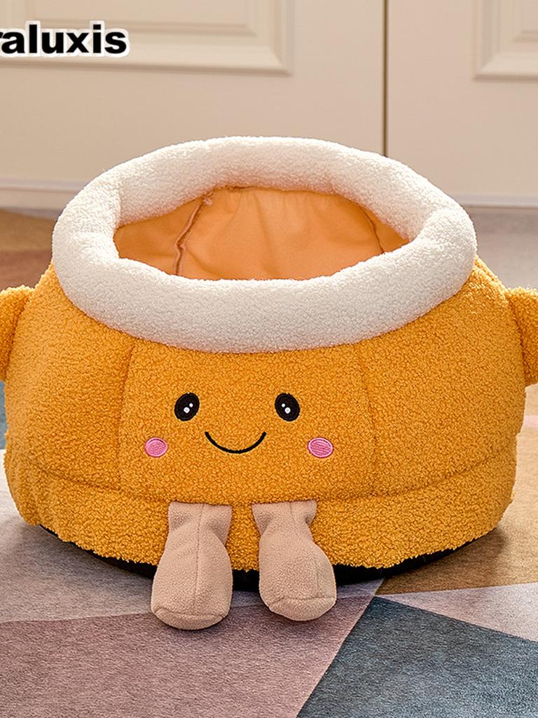 Зимний теплый домик для кошки, домик для собаки, полузакрытое укрытие для питомца, съемная моющаяся лежанка для кошки, универсальная для четырех сезонов, вилла для питомца