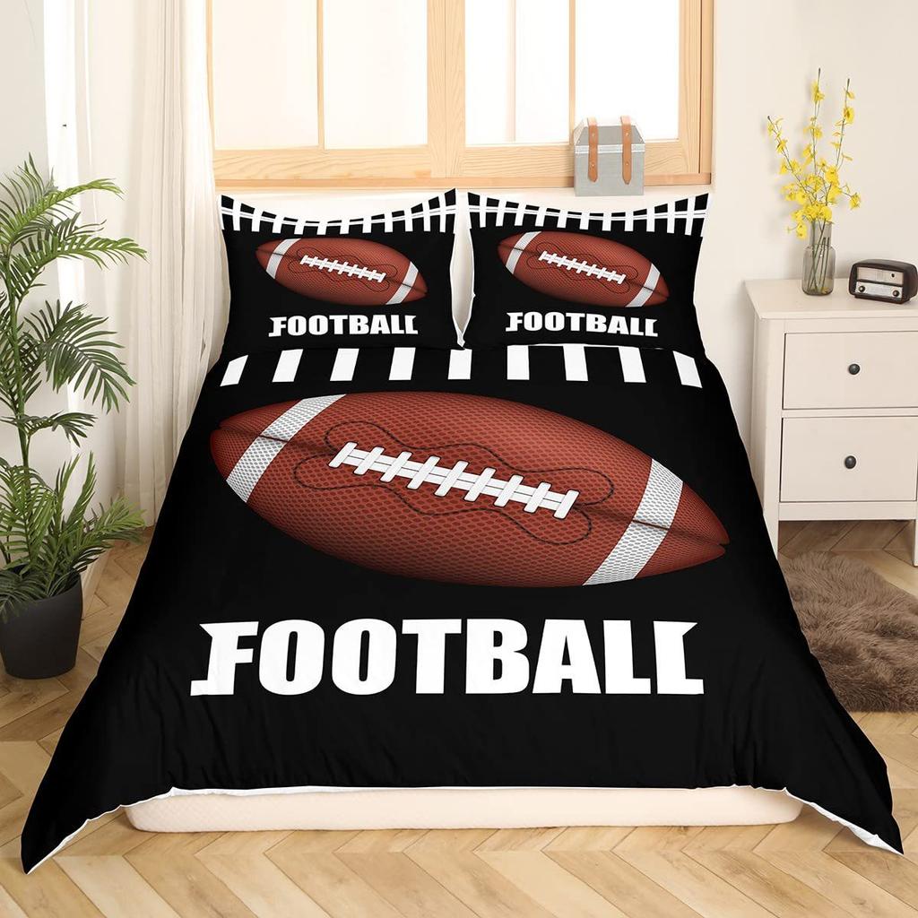 Rugby Pattern Duvet Cover Soft Breathable Bedding Set Suitable For Bedroom, Room And Dormitory Decoration