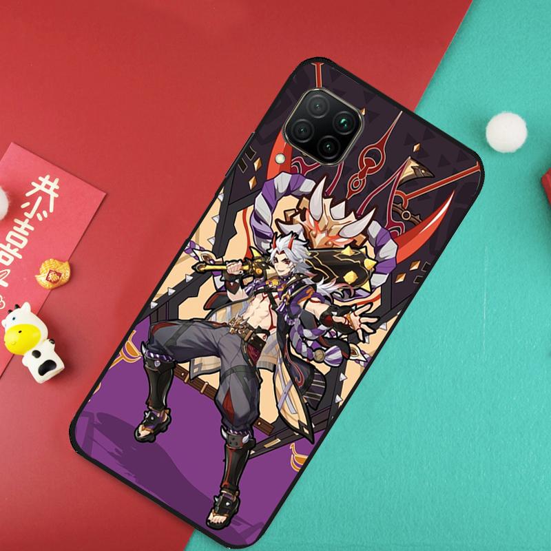 Чехол Genshin Impact Аратаки Итто для Huawei Nova Y73 Y70 Y72 Y60 Y90 Y61 Y91 8i 7i 11i 12i 12s 9 10 SE P20 P30 P40 Lite
