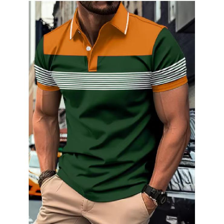2026 Summer Men's POLO Shirt Casual Fashionable Comfortable Soft Striped Pattern