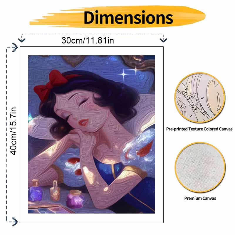 Disney digital oil painting Snow White art handmade diy gift home decoration