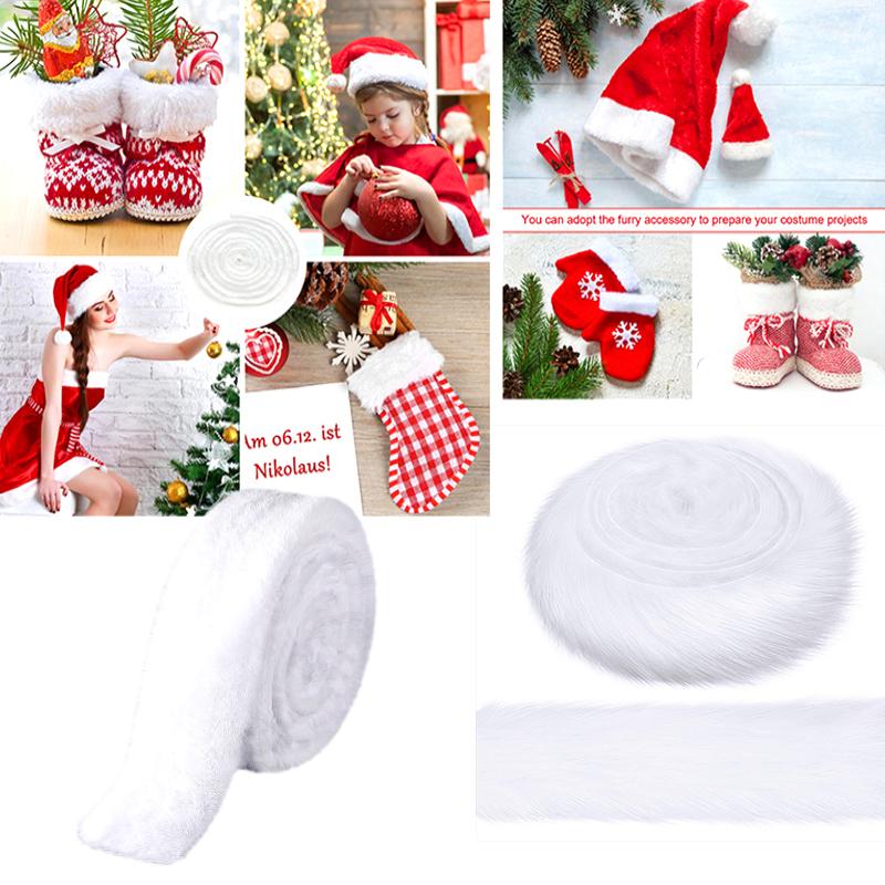 1.5M Artificial Fur Ribbon Christmas Decorations Imitation Rabbit Hair Strips Christmas Doll Ribbon