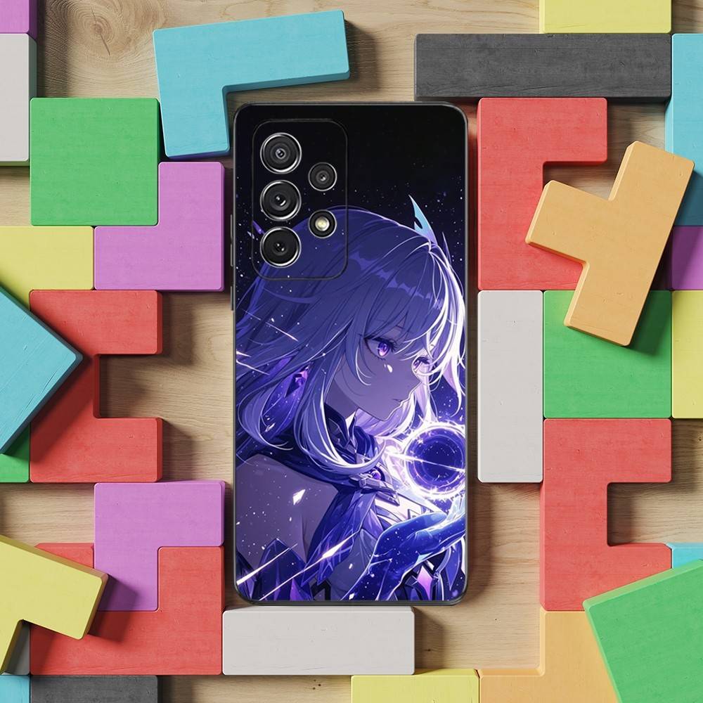 Genshin Impact Skirk Игровой Телефон Для Samsung S22,S25,S24,S23,Ultra,FE,Plus,S21,S20,S10,S9,Lite,Мягкий Силиконовый Черный