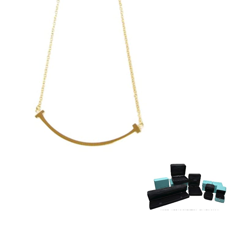 TIFFANY & CO. Pre Owned 2010s 18K Yellow Gold Small T Smile Necklace 40596839